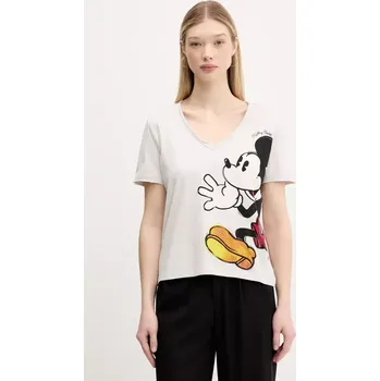 Bavlněné tričko Desigual MICKEY JOKER bílá barva, 25SWTKAG 09X, vel. L
