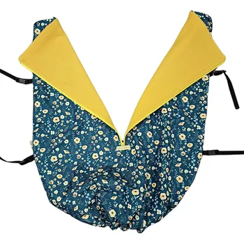 Dětská deka Česká výroba Nepadací deka na kočárek se zipem Květiny + okrový fleece