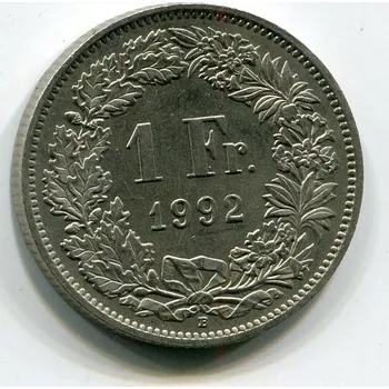 ŠVÝCARSKO. 1 franken 1992.