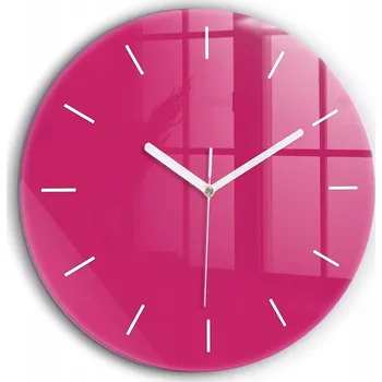 Hodiny Kulatý Skleněné Nástěnné Hodiny do Kanceláře se Stylovým Potiskem Růžové fi60 cm