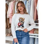 Swter dámský one size oversize s medvídkem MISLOOK MY2467 Barva: Bílá, Velikost: ONE SIZE