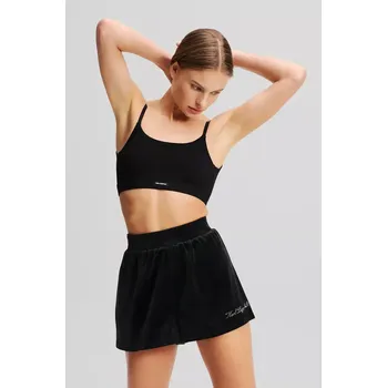 Dámské kraťasy Kraťasy Karl Lagerfeld dámské, černá barva, hladké, high waist, A2W44001 99X, vel. M