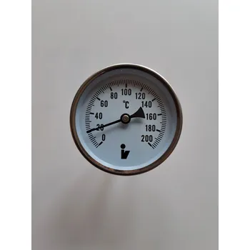 V&G Valogin Teploměr bimetalový zadní vývod 0-200°C Průměr: 63 mm, délka jímky: 50 mm