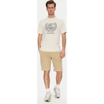 Pánské oblečení New Balance T-Shirt MT51974 Béžová Relaxed Fit M