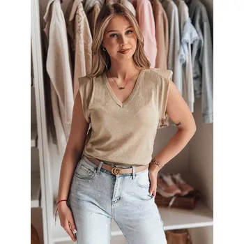 Dámský svetr Dámský svetr one size krátký SELFINA MY2438 Barva: Zlatá, Velikost: ONE SIZE