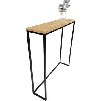 Konferenční stolek Konzolový Stolek no8 dub craft zlatý loft indostrial 80x20x84 černá matná