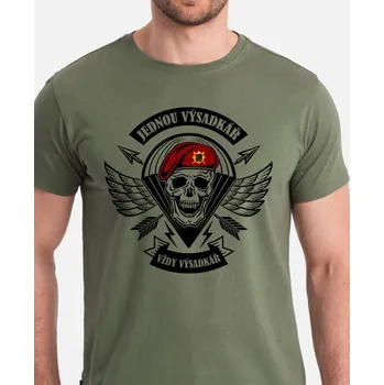 Pánské tričko STRIKER Tričko VÝSADKÁŘ AČR Barva: Olivová, Velikost: XXL