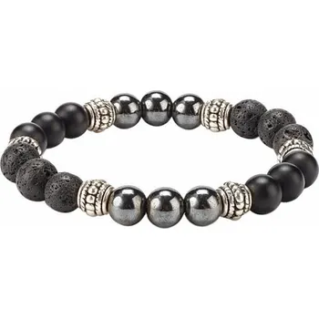 Náramek Nefertitis Hematit a lávové kameny náramek s ozdobami 16-21 cm
