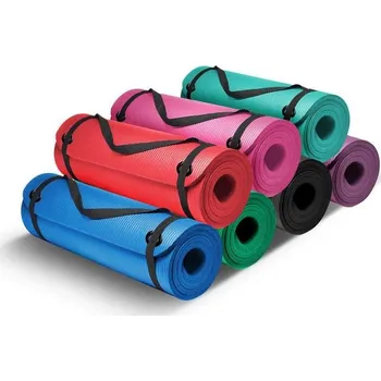 podložka na cvičení Sedco Karimatka na cvičení NBR COMFORT 183x61x1,0 cm s otvory na zavěšení - růžová