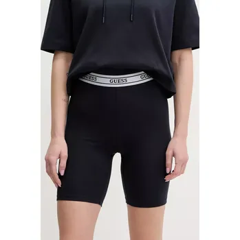 Dámské kraťasy Kraťasy Guess ALINE dámské, modrá barva, s potiskem, medium waist, V5GD18 KCSA2 V5GD18.KCSA2 59X, vel. M