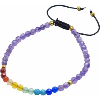 Náramek Ametyst čakrový náramek staovací obvod cca 16 až 25 cm