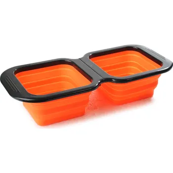 Miska pro psa CAMON Silikonová skládací dvojmiska 2 × 350 ml Barva: oranžová