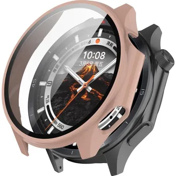 Příslušenství k chytrým hodinkám VSECHNONAMOBIL 104456 PC FULL COVER Plastový kryt se sklem pro OnePlus Watch 3 růžový