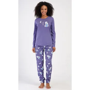 Dámské pyžamo Dámské pyžamo dlouhé Good night - modrošedá - XL