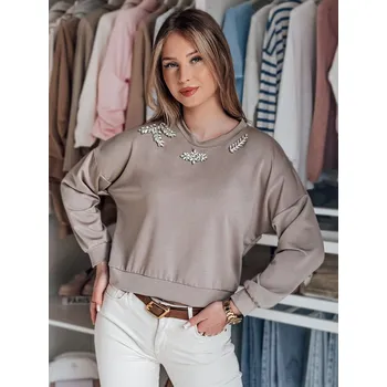 Dámská halenka Dámská halenka one size s dlouhým rukávem CRYSTALIA RY2767 Barva: Světle Hnědá, Velikost: ONE SIZE