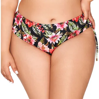 Dámské plavky Spodní díl plavek 218/2 Floral - AVA černá XL