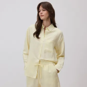 Dámské kraťasy Reserved - Kraťasy s příměsí lnu - světle žlutá - 273BV-10X - 273BV-10X-S