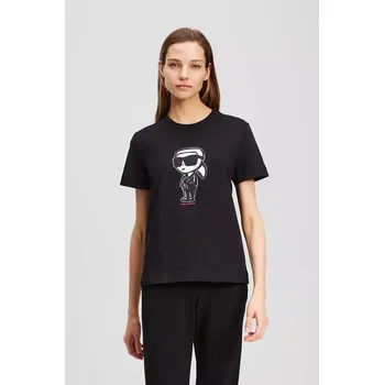 Bavlněné tričko Karl Lagerfeld IKON SKETCH černá barva, A1W17126 99X, vel. M