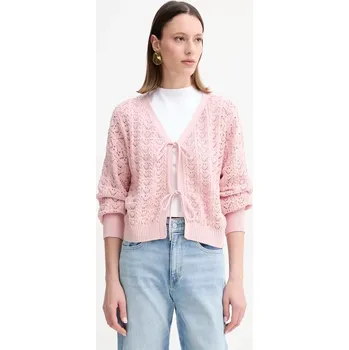 Dámský svetr Bavlněný kardigan Guess RUTH W5GR43.Z3C71 růžová 39X, vel. S