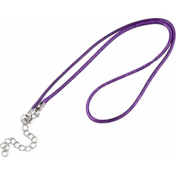 Řetízek Voskovaná šňůrka barva fialová 45 cm 45 cm x 2 mm