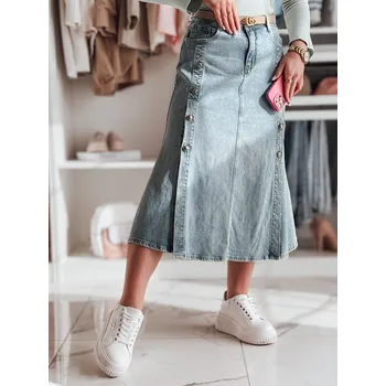 Dámská sukně Dámská sukně džínová midi DEMILOVO CY0487 Barva: Nebeská, Velikost: XS