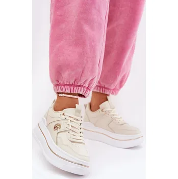 Dámské tenisky Dámské Sportovní Boty Na Platformě Caldeno Barva: Béžová, Velikost: 36