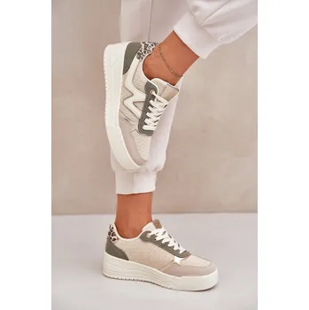 Dámské tenisky Dámské Sportovní Boty Na Platformě Panther Khaki Lorori Barva: Zelená, Velikost: 36