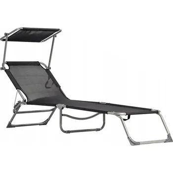 Zahradní lehátko MultiGarden Zahradní lehátko se stříškou nastavitelné černé