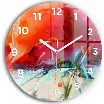 Hodiny Čtvercové Skleněné Hodiny Nástěnné do Kanceláře s Motivem Koření fi60 cm