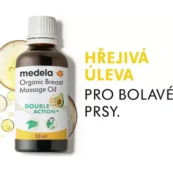 Masážní přípravek Medela Organický masážní olej na prsy, 50 ml