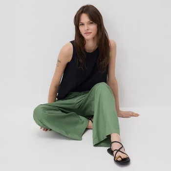 Dámské kalhoty Reserved - Kalhoty palazzo - zelená - 1045P-77X - 1045P-77X-S