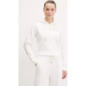 Dámská mikina Bavlněná mikina Guess PRIMULA dámská, bílá barva, s kapucí, s aplikací, V5GQ10 KCRP0 V5GQ10.KCRP0 00X, vel. L