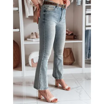 Dámské džíny Dámské džíny zvonové s páskem FAREVIS UY2483 Barva: Nebeská, Velikost: 3XL