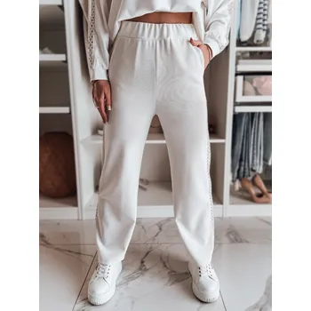 Dámské oblečení Dámské kalhoty wide leg žebrované LUXEEN UY2521 Barva: Bílá, Velikost: ONE SIZE