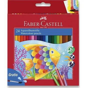 Pastelka Akvarelové pastelky Faber-Castell - 24 barev + štětec