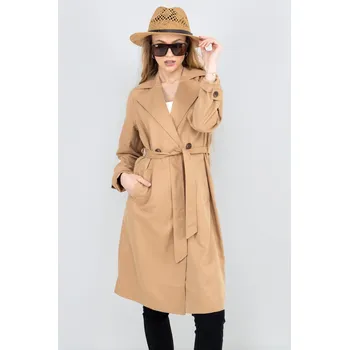 Dámský kabát Vero Moda Trenčkot Lou 10257581 Tannin béžový