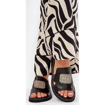 Dámské pantofle Boto Dámské Sandály Na Klínu Eko Kůže S Ozdobou Sarela Barva: Černá, Velikost: 37