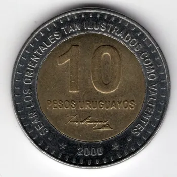 URUGUAY. 10 pesos 2000