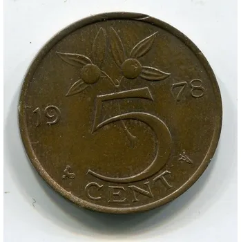 NIZOZEMÍ. 5 cents 1978. KM-181