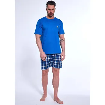Pánské pyžamo Cornette pyžamo pánské 326/187 West Coast - modrá, XXL (Pánské bavlněné pyžamo s krátkým rukávem Cornette 326/187 West Coast)
