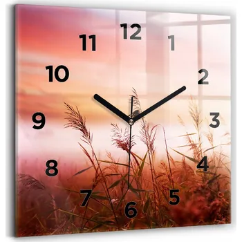Hodiny Foto Hodiny Skleněné Nástěnné Do Moderních Interiérů Mlhavé ráno 30x30 cm