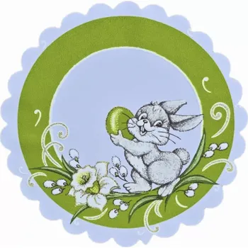 Velikonoční dekorace Velikonoční prostírání Zajíček zelené 23 cm