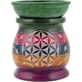 Aroma lampa Aromalampa kamenná 5Barev Květ života 10 cm