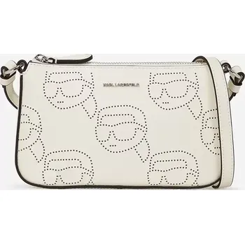 Kožená kabelka Karl Lagerfeld IKON bílá barva, A2W32017 00X, vel. ONE SIZE