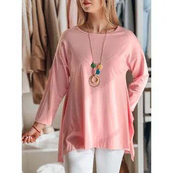 Dámská halenka Dámská halenka s výšivkou oversize s přívěskem COMFILA RY2787 Barva: Růžová, Velikost: ONE SIZE