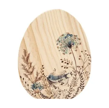 Velikonoční dekorace DŘEVĚNÁ DEKORACE VAJÍČKO 12X1.5X15CM SERENITY