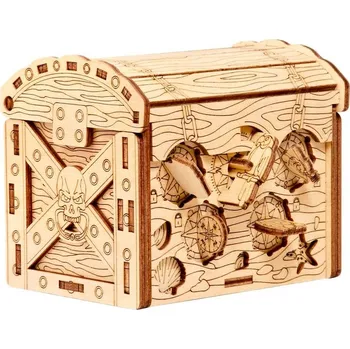 3D puzzle EscapeWelt Dřevěný hlavolam Pirátská truhla