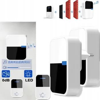 IP kamera Bezbateriový BEZDRÁTOVÝ ZVONEK VODĚODOLNÝ IP44 1 vysílač + 2 přijímač