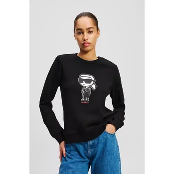 Dámská mikina Bavlněná mikina Karl Lagerfeld IKON A2W20071 černá 99X, vel. S