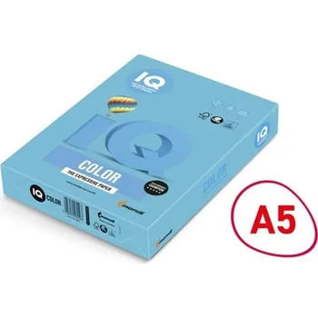 Barevný papír Bar.papír IQ Color A5-AB48,azur.mod.,80 g/m2,500l.